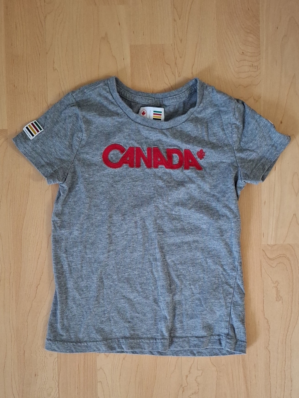 HBC Stripes Olympics Canada Gray T-shirt Size 6